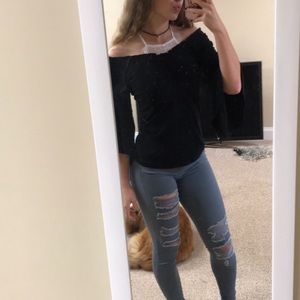 Black Off the Shoulder Blouse